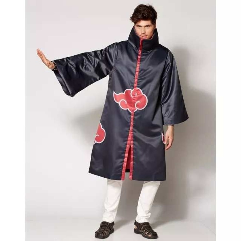 Naruto Shippuden Akatsuki Cloud Cosplay Cloak Robe Black Red L/XL RN157715